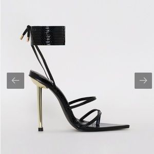 SIMMI LONDON ‘Tyler Black Snake Print Heel’